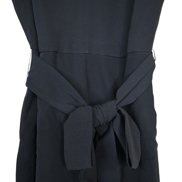 Sam Edelman Womens 8 Tie Waist Crop Wide Leg Jumpsuit in Black NEW - Picture 6 of 9
